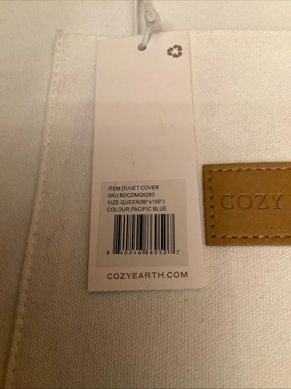 Cozy Earth Queen ( 96 X 100 ) Duvet Cover Pacific Blue Color NEW WITH BAG - Picture 3 of 8